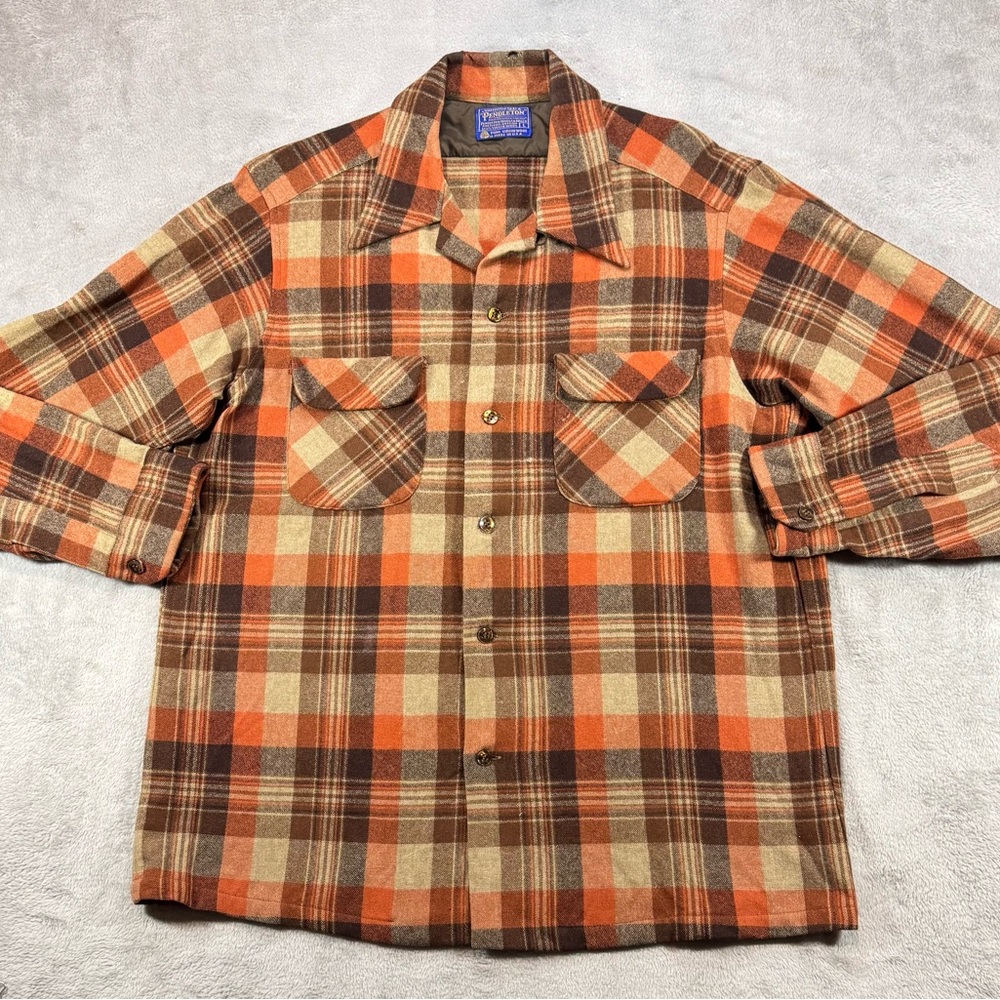 Vintage 70’s Pendleton Boardshirt Loop Collar Rus… - image 1